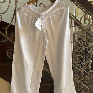 PJ Harlow full length pant loungewear white Medium